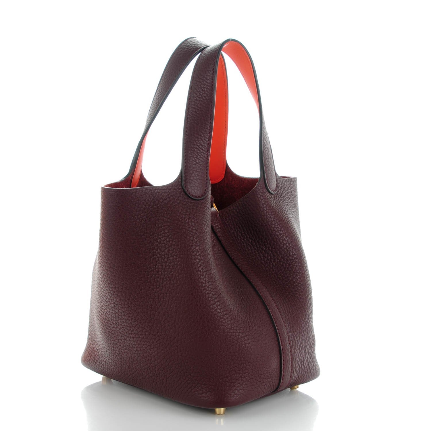 Hermes Taurillon Clemence Swift Eclat Picotin Lock 18 PM Prune Orange Poppy 3 of 9