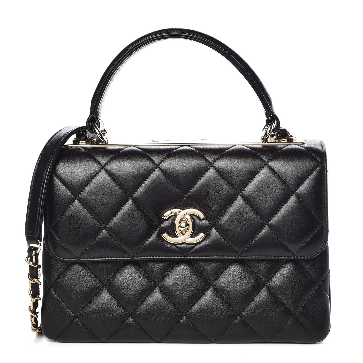 Chanel Lambskin Quilted Small Trendy CC Dual Handle Flap Bag Black 1 of 13