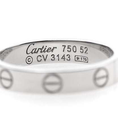 Cartier 18K White Gold 3.5mm LOVE Wedding Band Ring 52 6 4 of 4