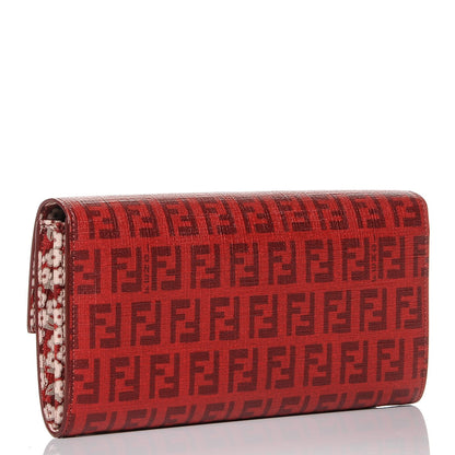 Fendi Zucchino Forever Continental Wallet Bordeaux Rosa 3 of 8