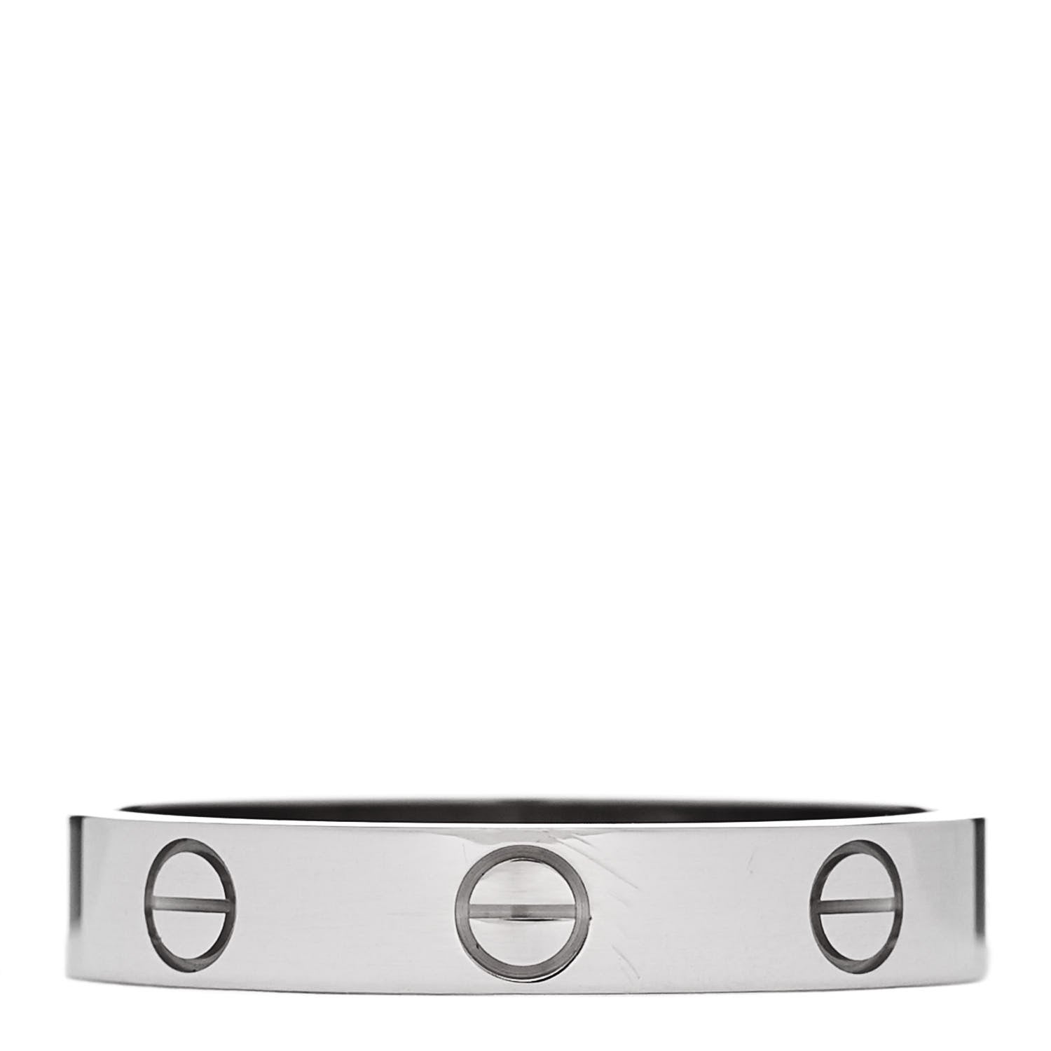 Cartier 18K White Gold 3.5mm LOVE Wedding Band Ring 57 8 1 of 5