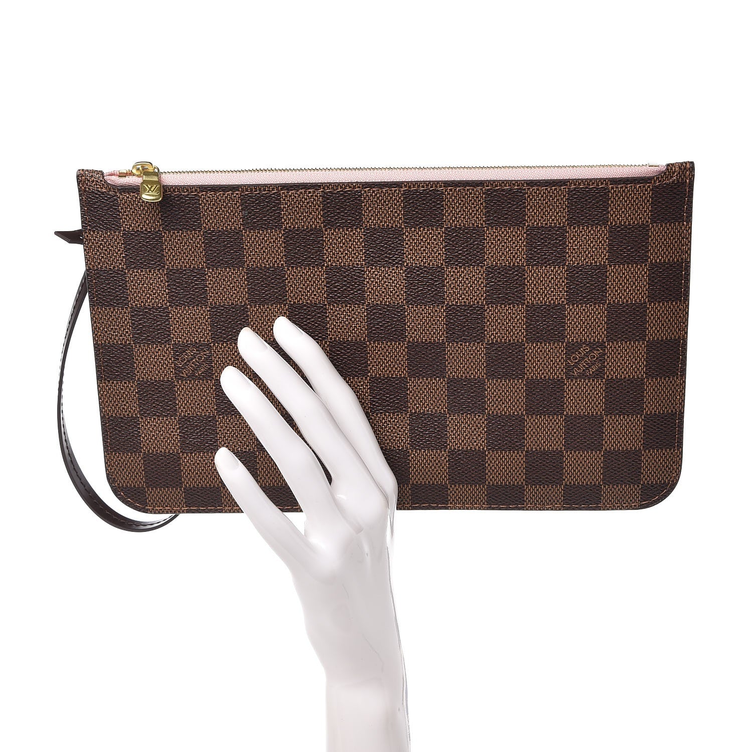 Louis Vuitton Damier Ebene Neverfull MM GM Pochette Rose Ballerine 2 of 8