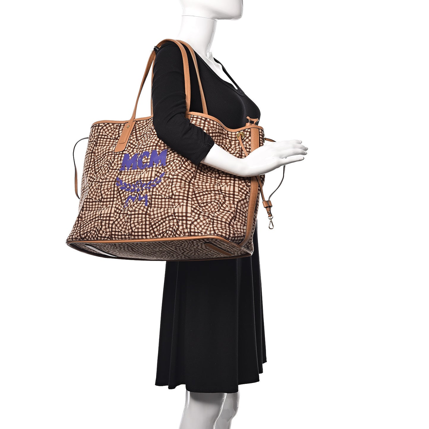 Visetos Large Liz Reversible Shopper Tote Cognac