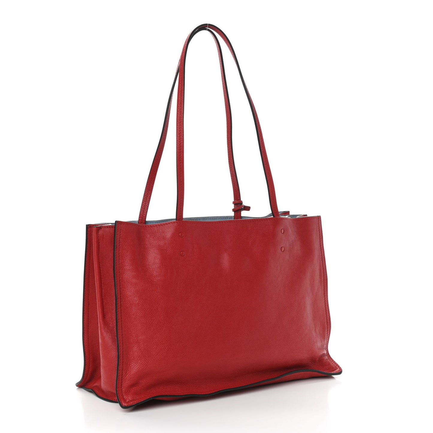 Glace Calfskin Etiquette Shopping Bag Rosso Astrale