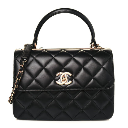 Chanel Lambskin Quilted Small Trendy CC Dual Handle Flap Bag Black 1 of 14