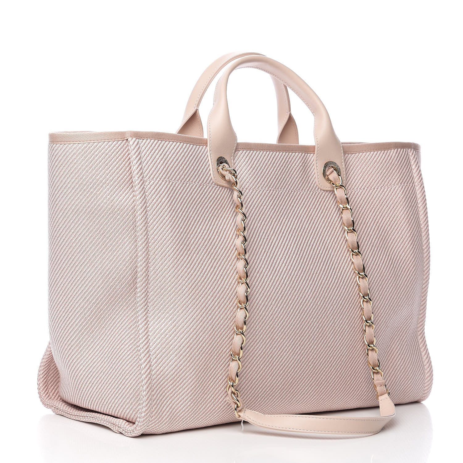 Chanel Mixed Fibers Calfskin Medium Deauville Tote Beige 2 of 10