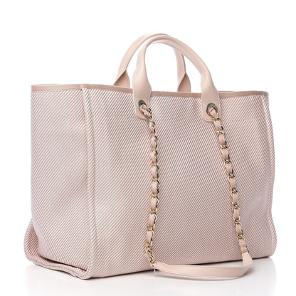 Chanel Mixed Fibers Calfskin Medium Deauville Tote Beige 2 of 10