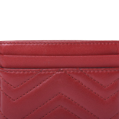 Gucci Calfskin Matelasse GG Marmont Card Holder Hibiscus Red 10 of 13
