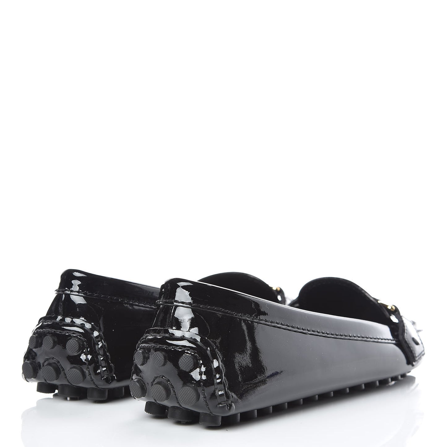 Patent Calfskin Oxford Loafers 40 Black