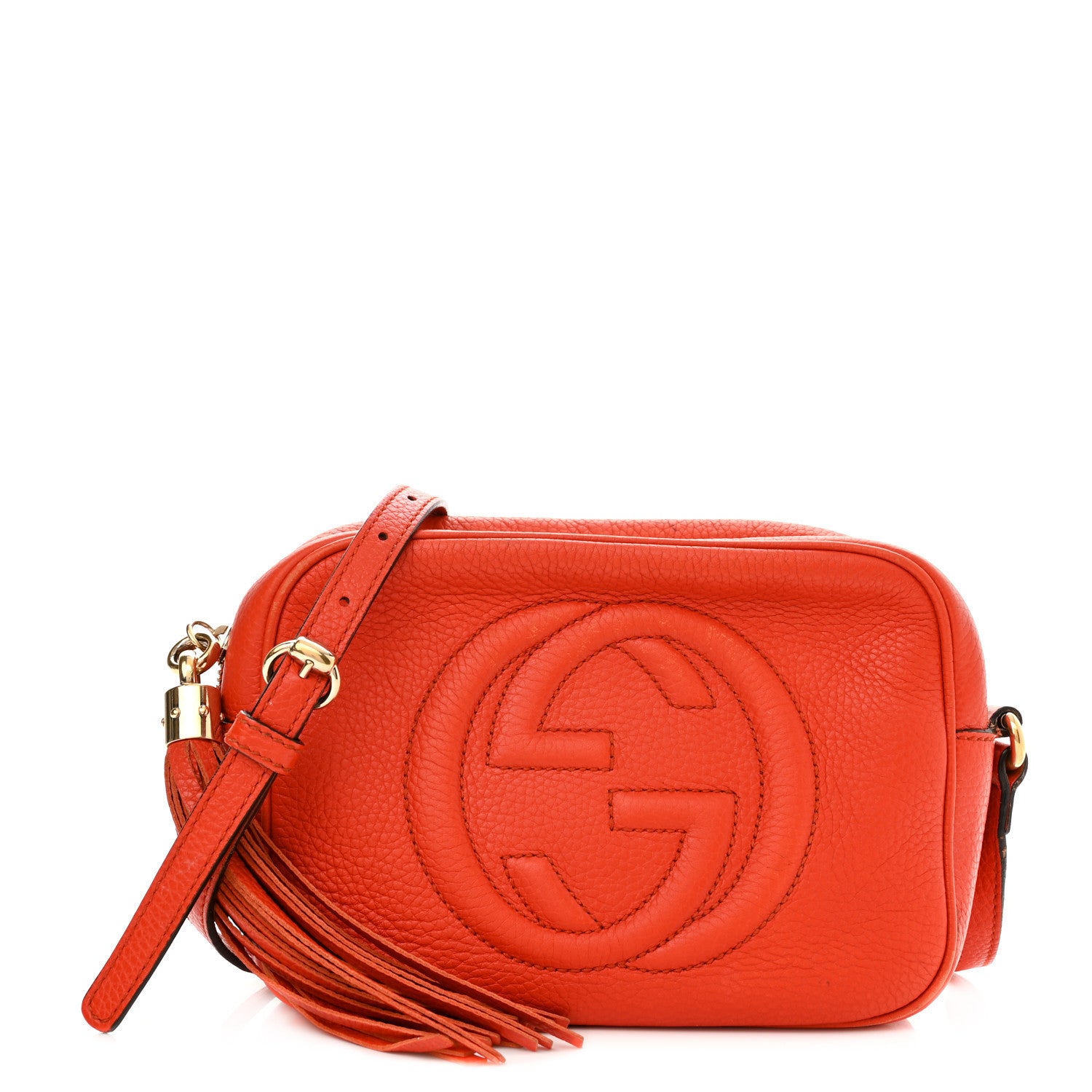 Gucci Pebbled Calfskin Small Soho Disco Bag Sun Orange 1 of 17