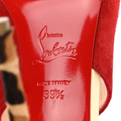 Christian Louboutin Veau Velours Pony Hair Ferme Rouge 100 Pumps 38.5 Rougissime 6 of 11