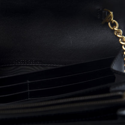 Gucci Calfskin Matelasse GG Marmont Chain Wallet Black 9 of 12