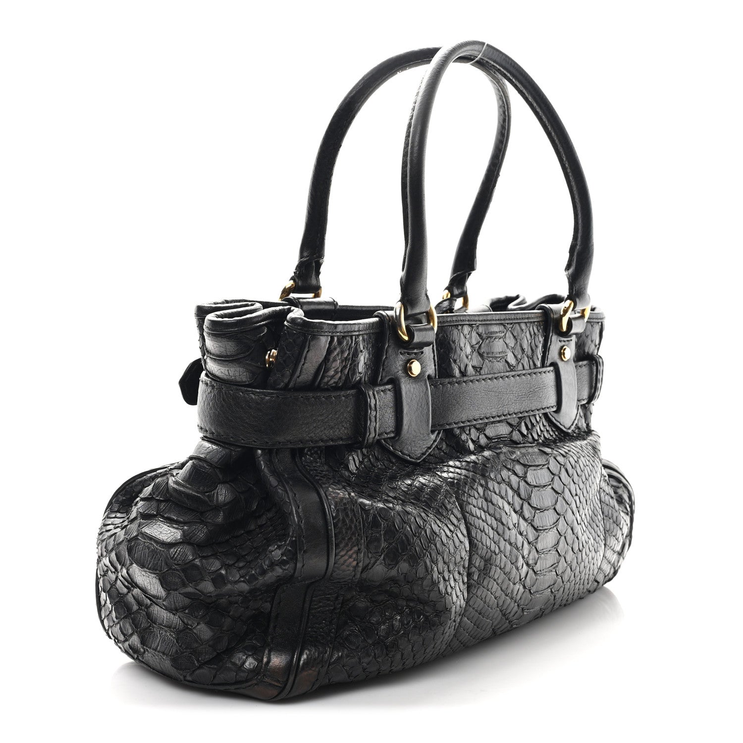 Gucci Snakeskin Medium GG Running Tote Black 3 of 12