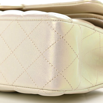 Chanel Iridescent Lambskin Quilted Medium Double Flap Ivory 10 of 12