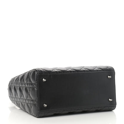 Christian Dior Lambskin Cannage Medium Lady Dior Black 4 of 13