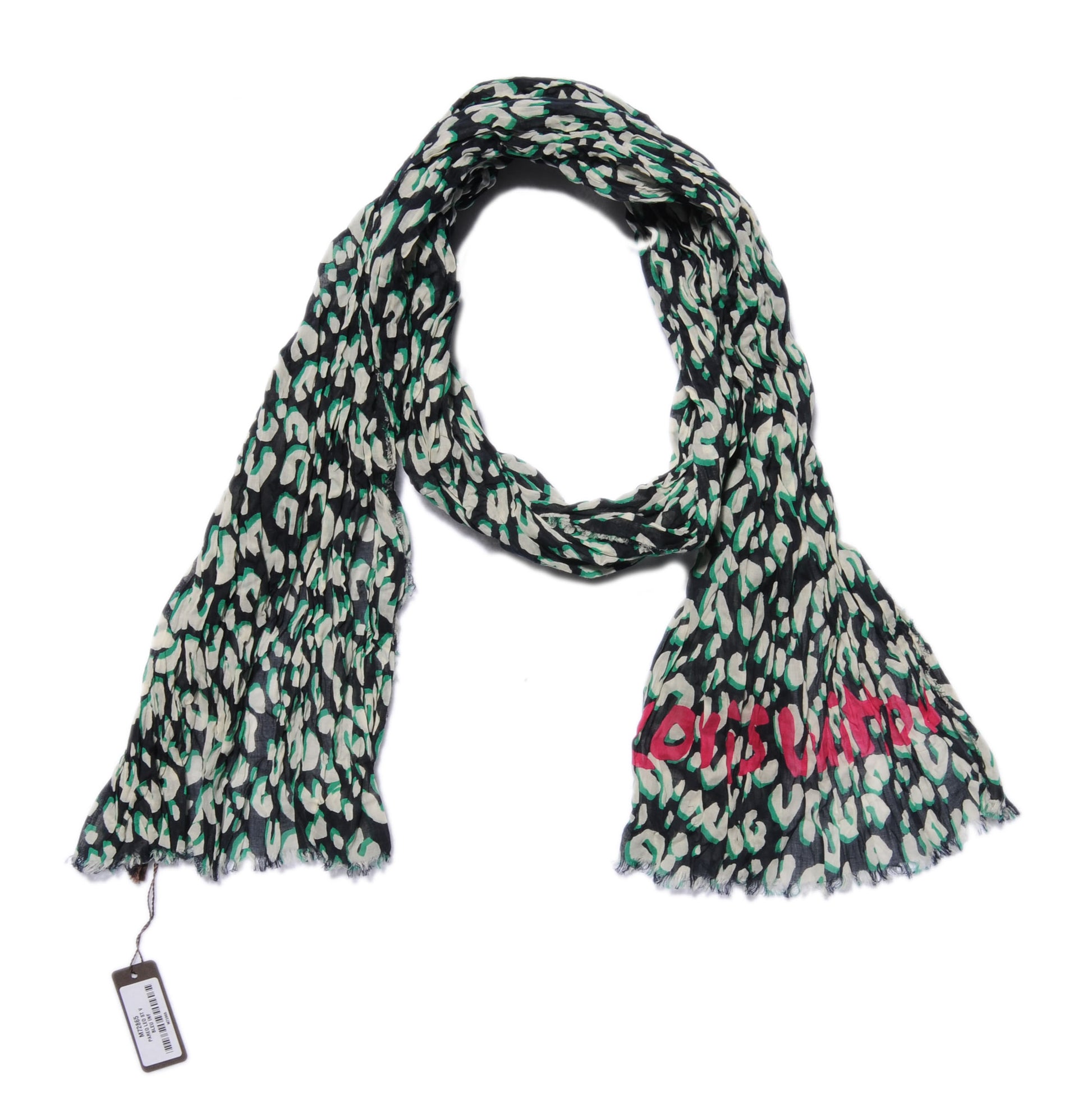 Louis Vuitton Cotton Leopard Pareo Scarf Blue Infini 3 of 7