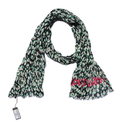 Louis Vuitton Cotton Leopard Pareo Scarf Blue Infini 3 of 7