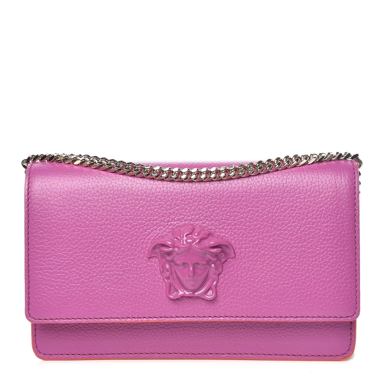 Versace Grained Calfskin Palazzo Chain Evening Bag Pink 1 of 8