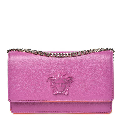 Versace Grained Calfskin Palazzo Chain Evening Bag Pink 1 of 8