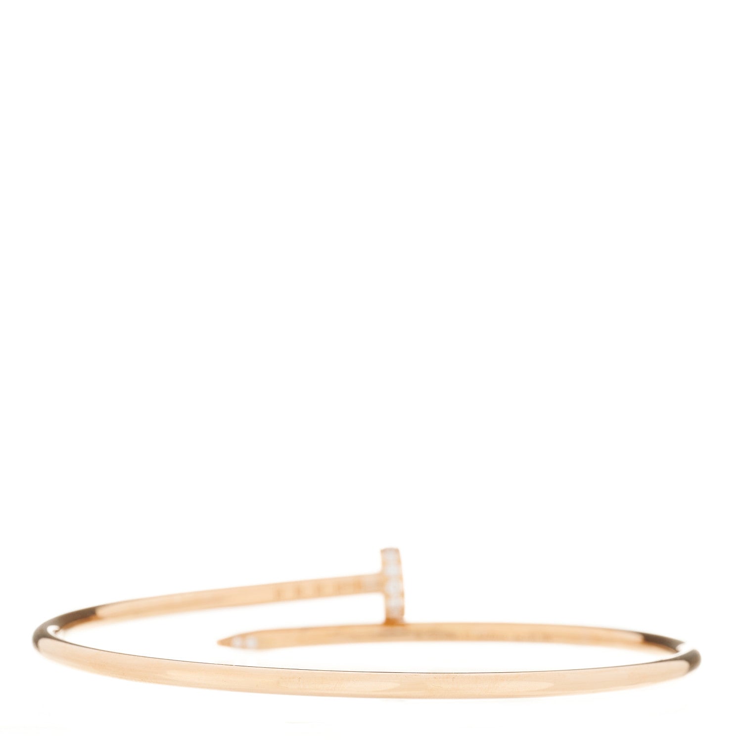 Cartier 18K Pink Gold Diamond Small Juste Un Clou Bracelet 17 3 of 4