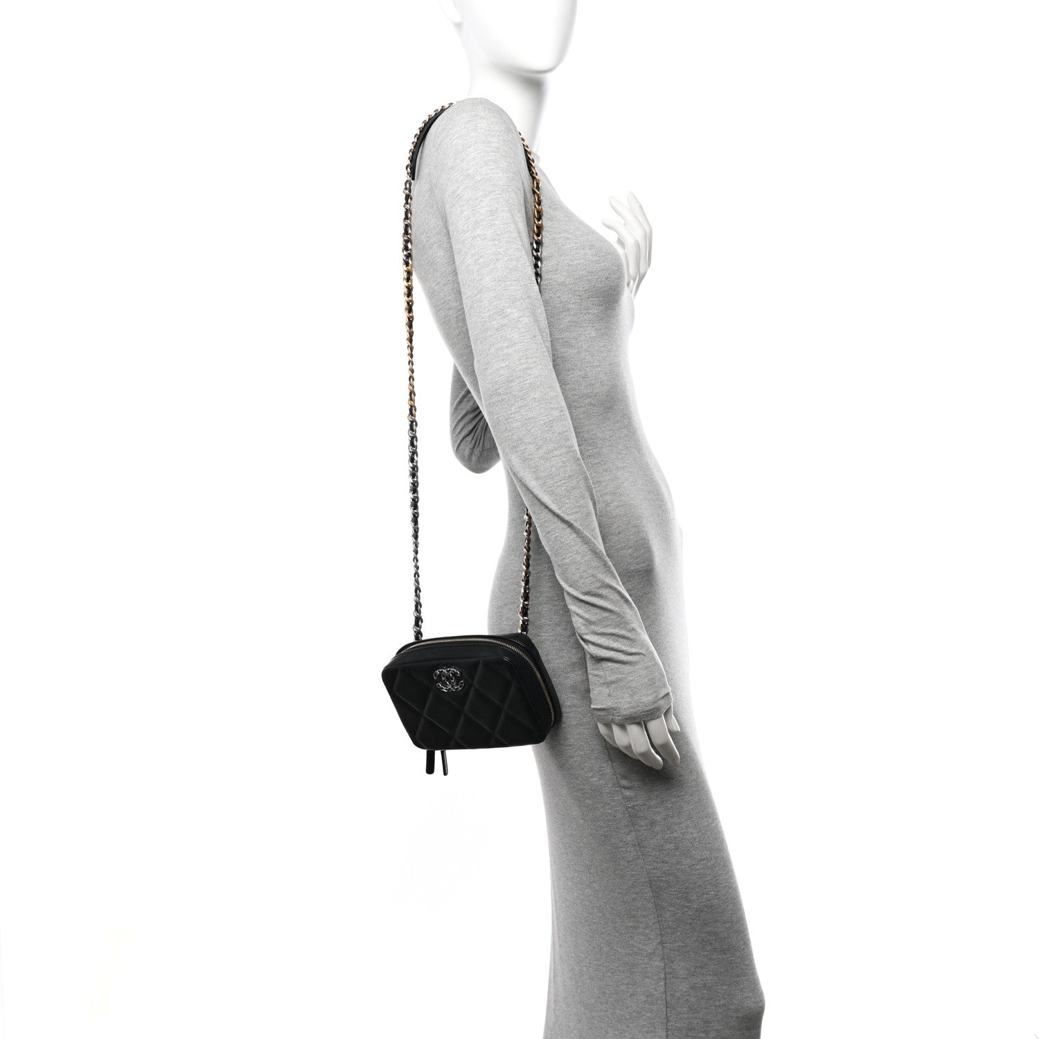 Chanel Goatskin Quilted Chanel 19 Camera Crossbody Case Black 2 of 11