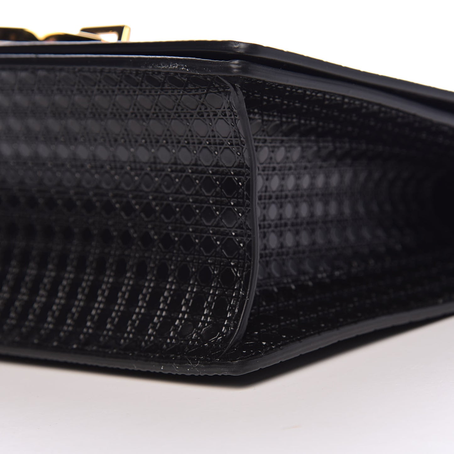 Patent Micro-Cannage 30 Montaigne Chain Flap Bag Black