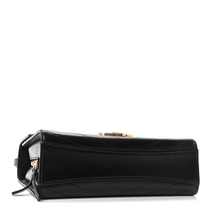 Chanel Calfskin Chevron Quilted Medal Flap Black 4 of 10