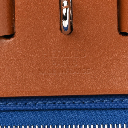 Hermes Military Toile Vache Hunter Herbag Zip Retourne 31 PM Bleu France Fauve 7 of 12