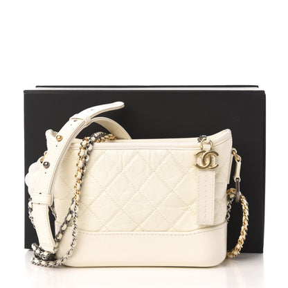 Chanel Aged Calfskin Quilted Small Gabrielle Hobo White 11 of 11