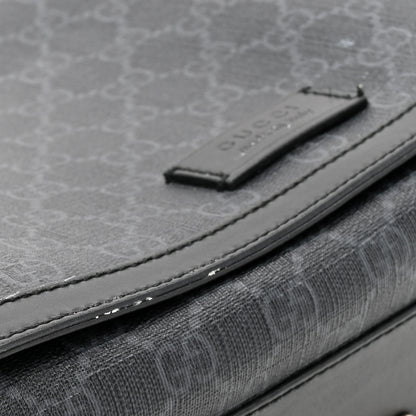Gucci GG Supreme Monogram Web Messenger Diaper Bag Black Grey 11 of 14