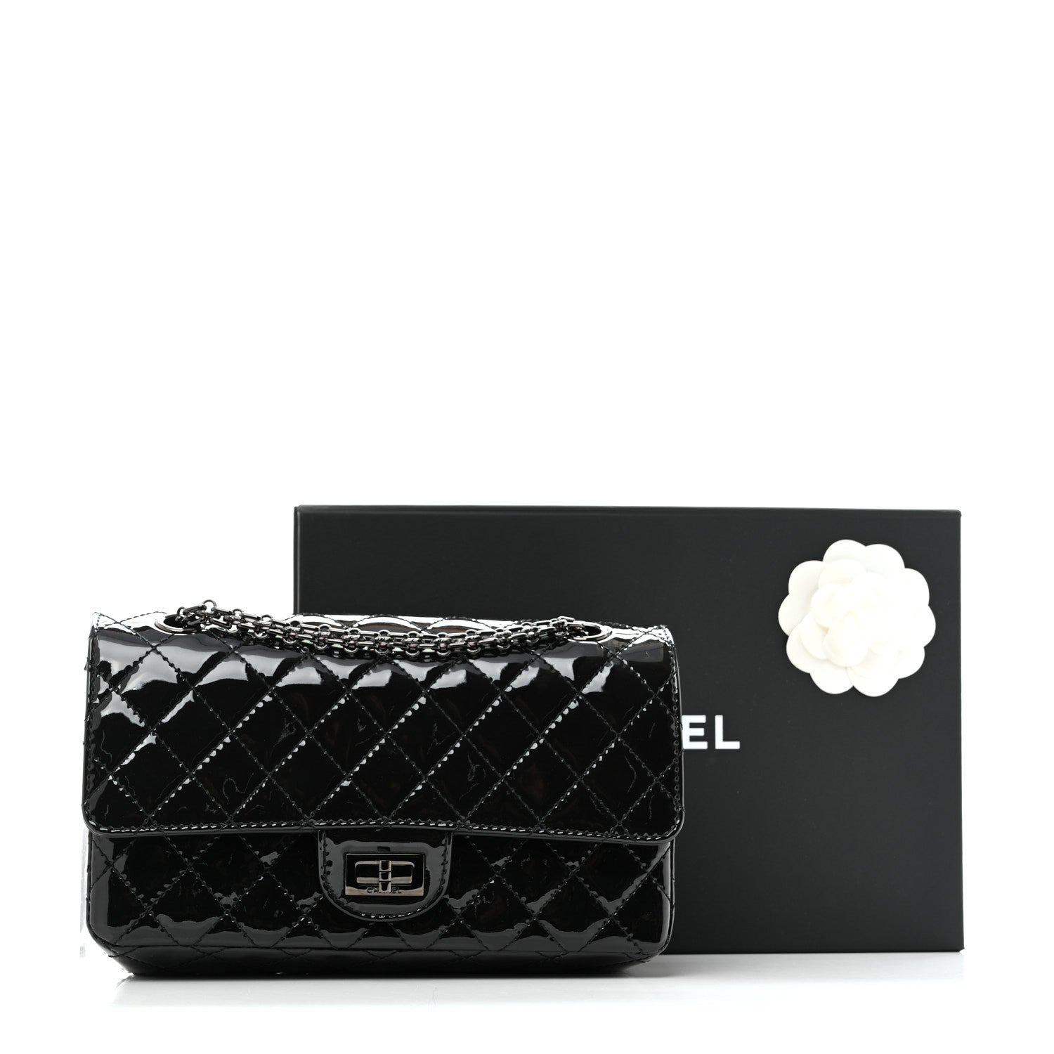 Chanel Patent Calfskin Quilted 2.55 Reissue 225 Flap So Black 10 of 10