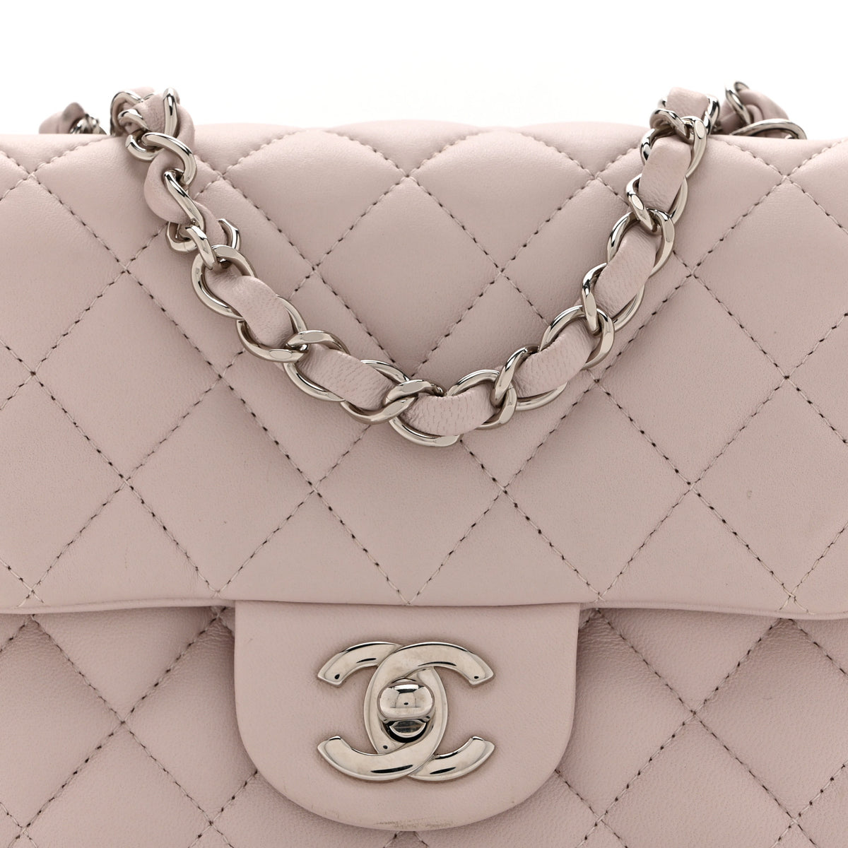 Chanel Lambskin Quilted Mini Square Flap Light Pink 8 of 11