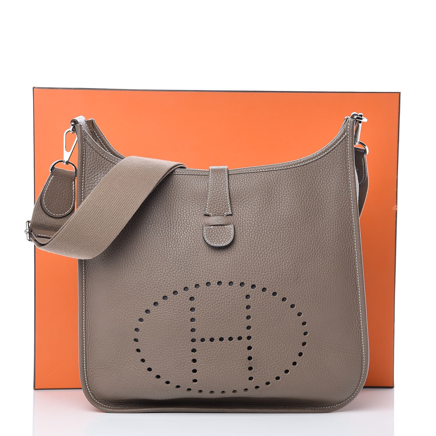 Hermes Taurillon Clemence Evelyne III GM Etoupe 10 of 10