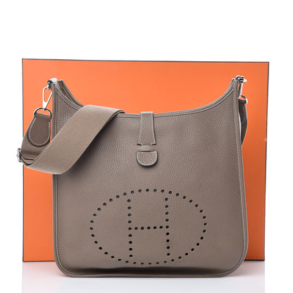 Hermes Taurillon Clemence Evelyne III GM Etoupe 10 of 10