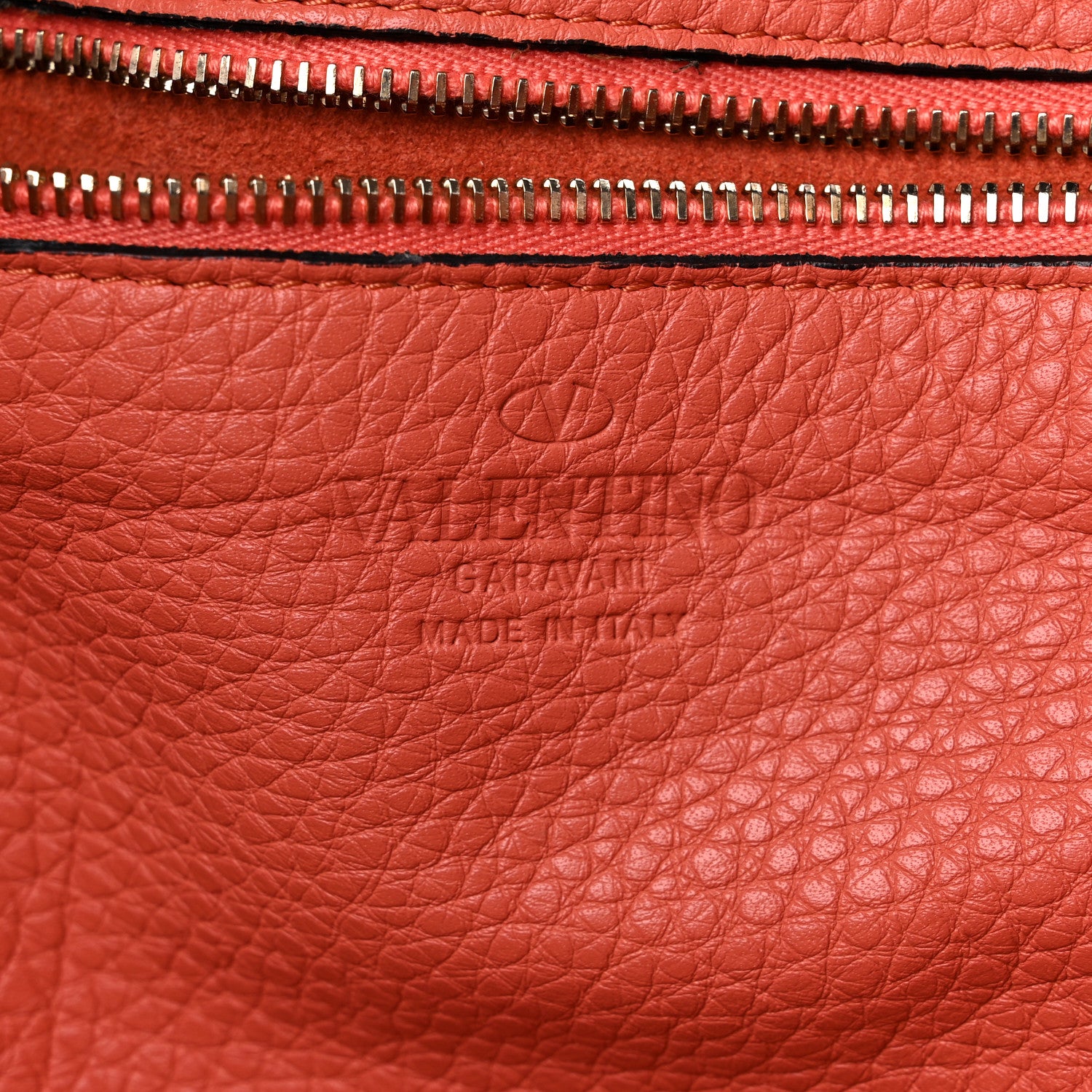 Valentino Garavani Pebbled Calfskin Medium Rockstud Tote Coral 6 of 8