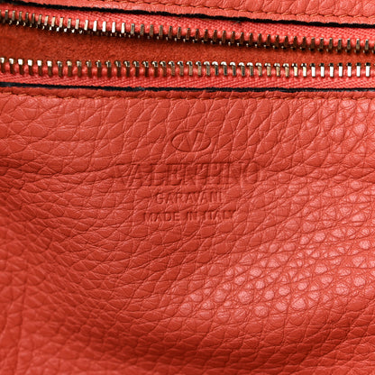 Valentino Garavani Pebbled Calfskin Medium Rockstud Tote Coral 6 of 8
