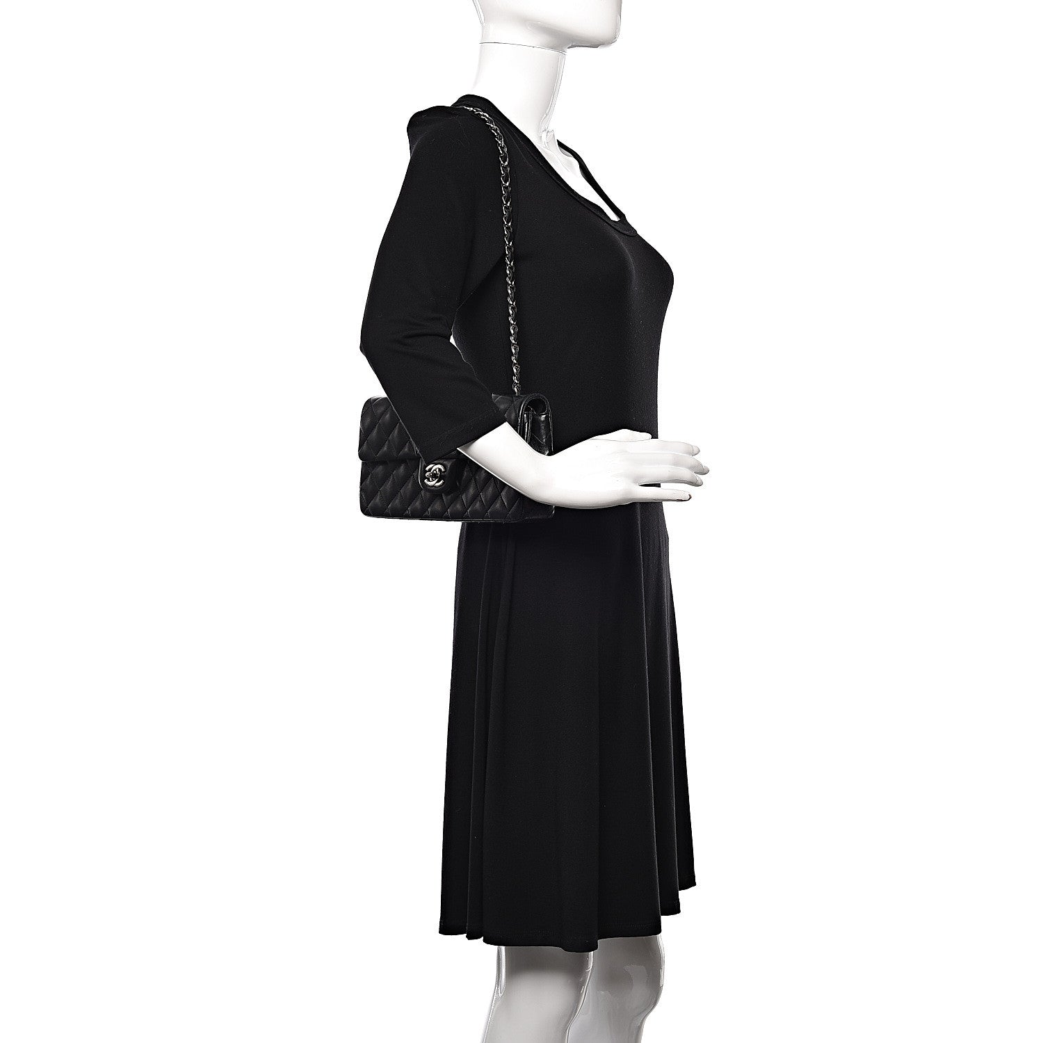 Chanel Lambskin Quilted East West Flap Black 2 of 17
