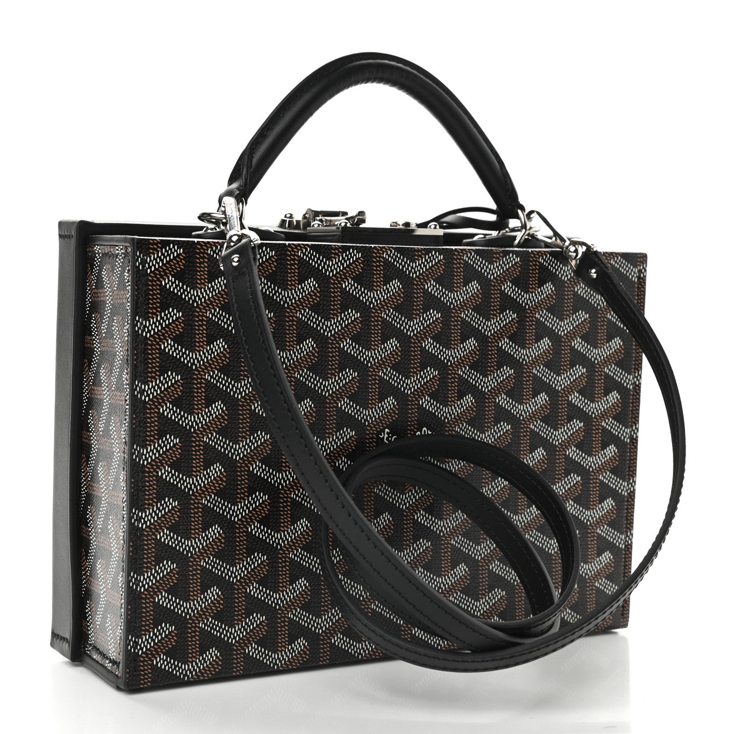 Goyard Goyardine Regina Trunk Black Gold 5 of 11