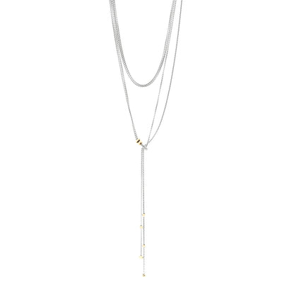 David Yurman Sterling Silver 18K Yellow Gold Diamond Petite Helena Y Necklace 1 of 5
