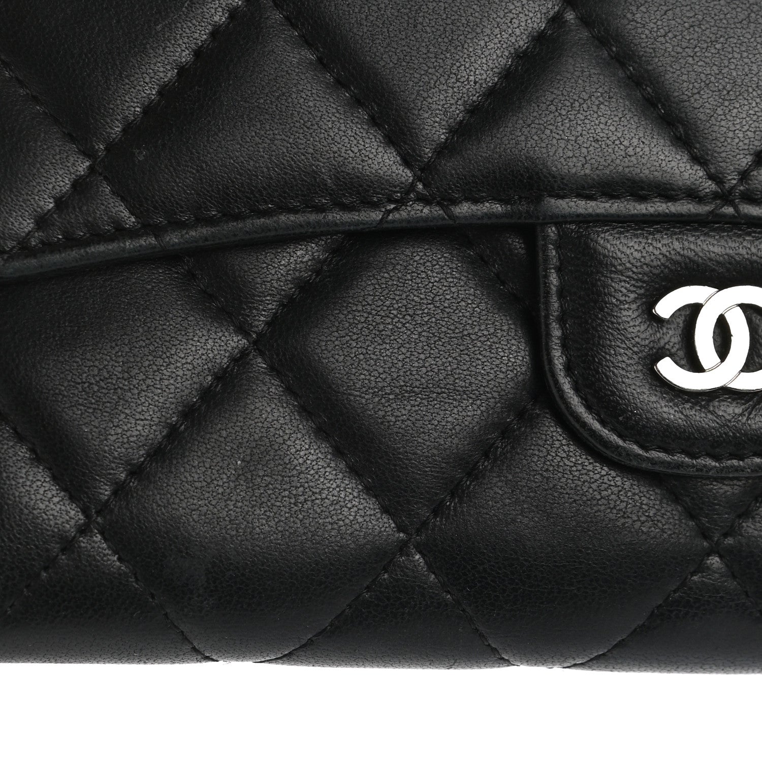 Chanel Lambskin Quilted Large Flap Wallet Black 19 of 20