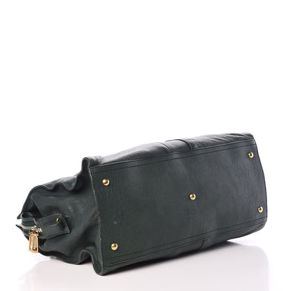 Saint Laurent Sheepskin Large Cabas ChYc Dark Green 4 of 19