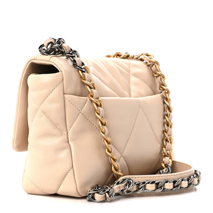 Chanel Lambskin Quilted Medium Chanel 19 Flap Light Beige 4 of 11
