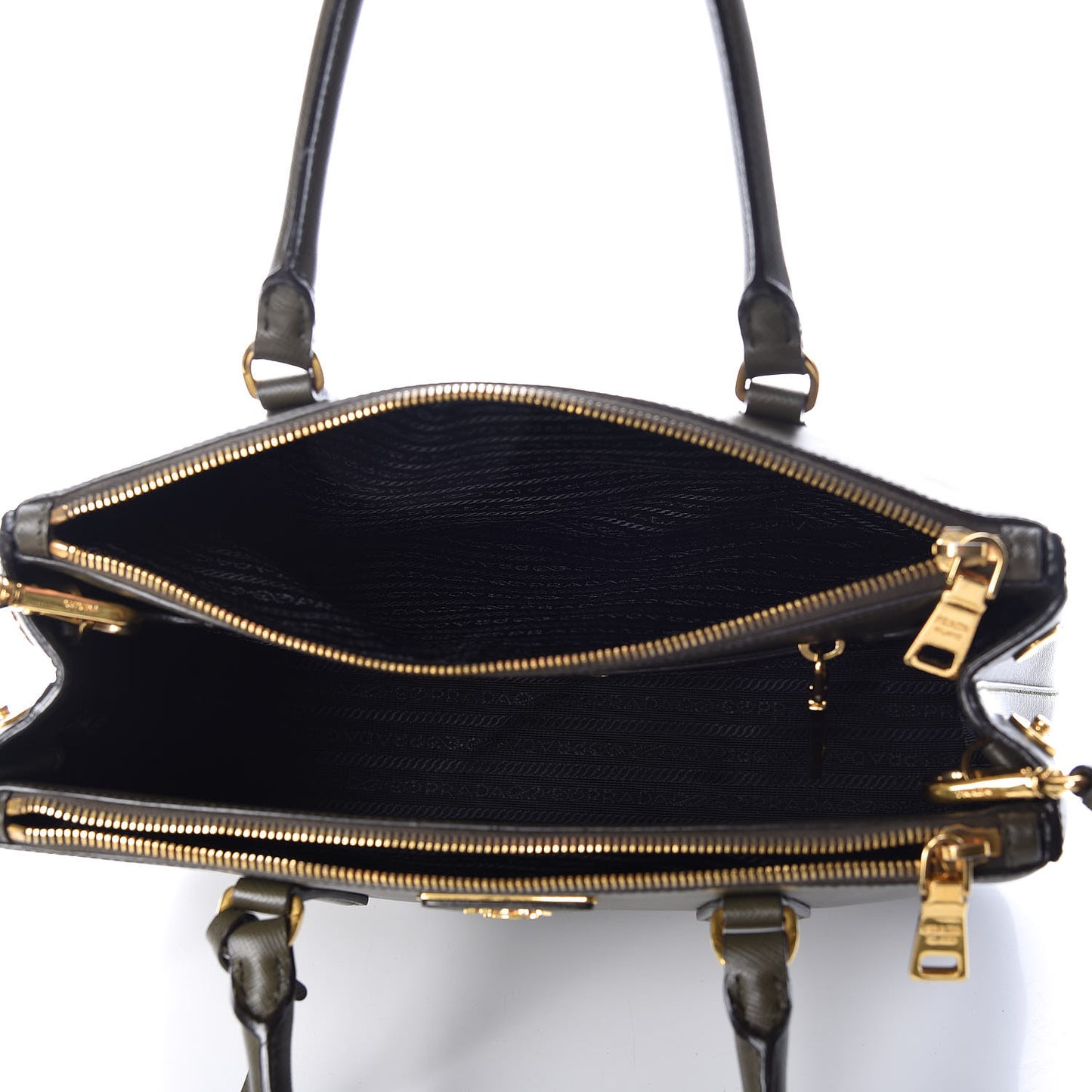 Saffiano Small Galleria Double Zip Tote Militare