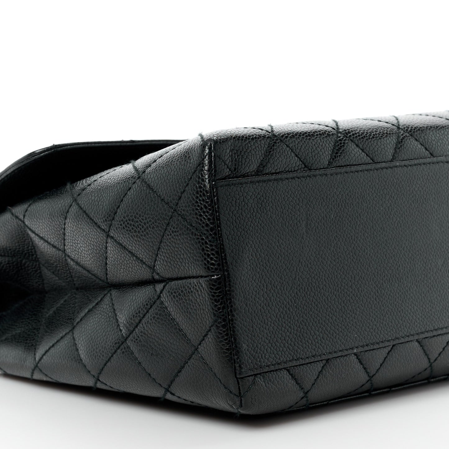 Caviar Quilted Jumbo Kelly Flap Black
