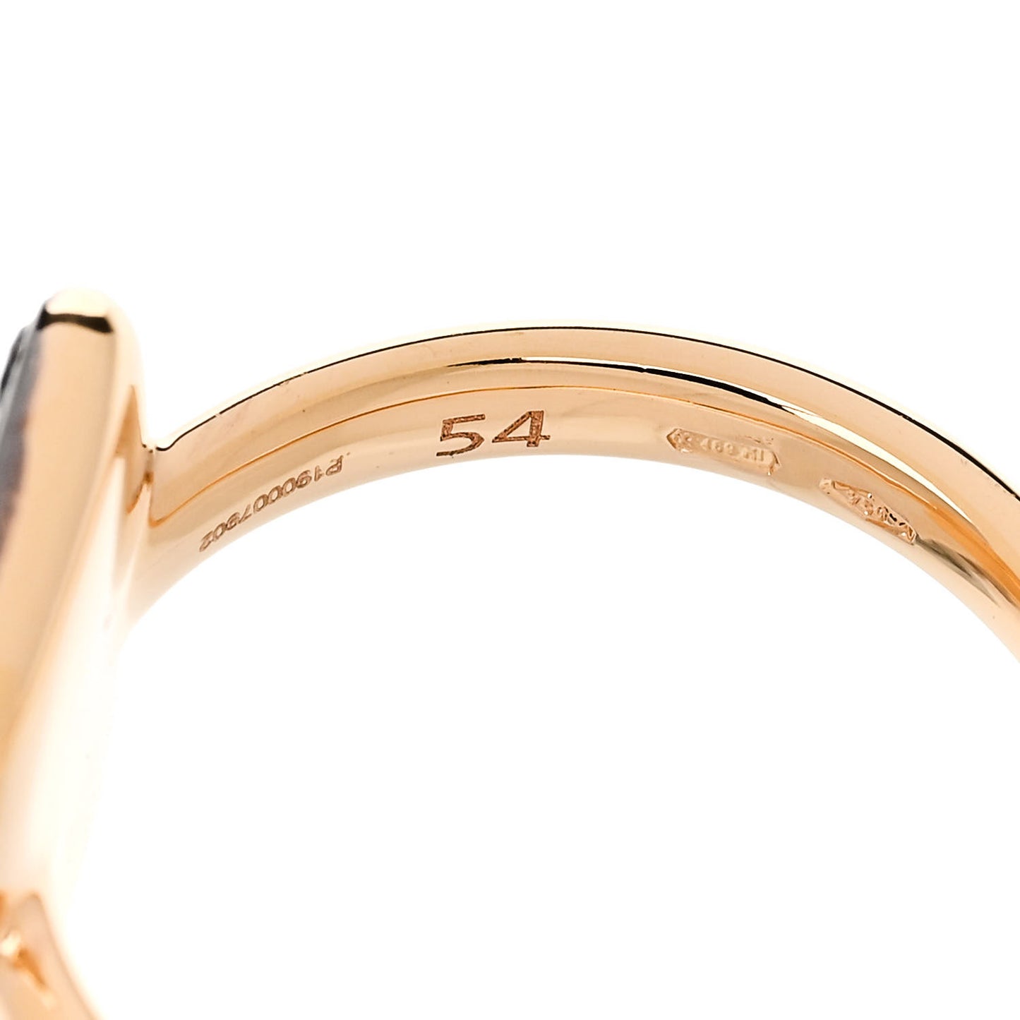 18K Rose Gold Black Diamond Sabbia Rectangular Ring 54 7