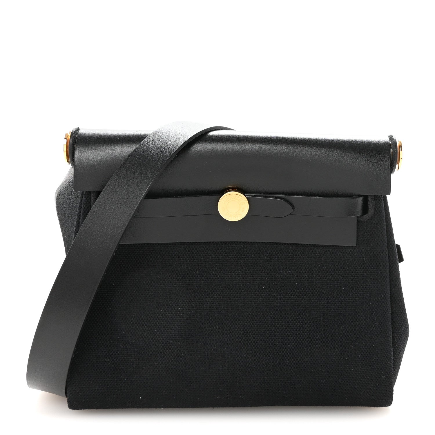 Hermes Military Toile Vache Hunter Herbag Zip Retourne 20 Black 1 of 20