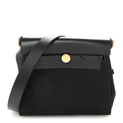 Hermes Military Toile Vache Hunter Herbag Zip Retourne 20 Black 1 of 20