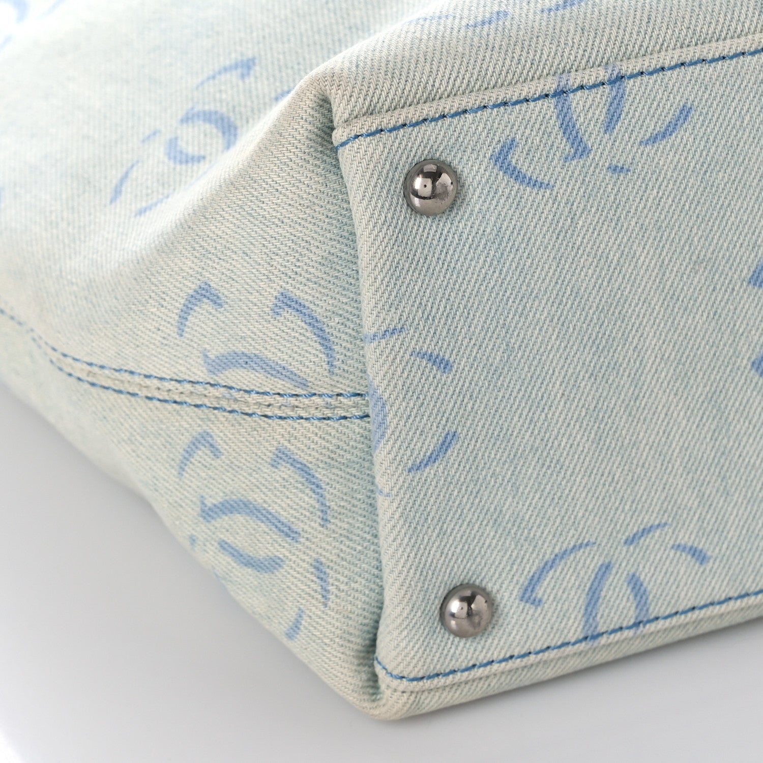 Chanel Denim CC Tote Blue 7 of 8