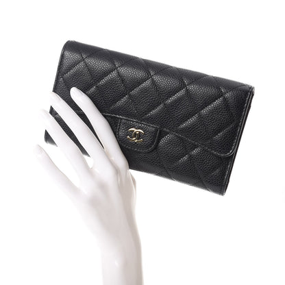 Chanel Caviar Quilted Large Flap Wallet Black 2 of 9