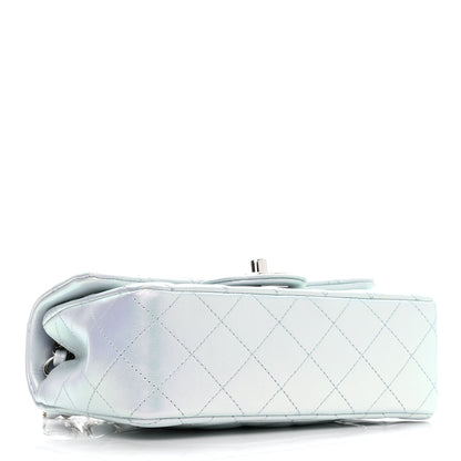 Chanel Iridescent Calfskin Quilted Mini Rectangular Flap Light Blue 4 of 11